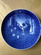 TALERZ BOŻE NARODZENIE ŚWIĄTECZNY SCENKA ZIMA 1981 CHOINKA