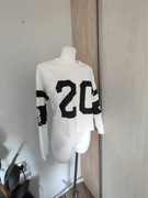 Bluza damska biała z czarnym, Forever 21 printem, rozmiar S,