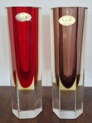 Murano Mandruzzato 2 Wazony Sommerso  proj. Flavio Poli cena za parę