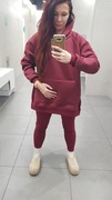 Komplet dresowy 2 częściowy ocieplany. Bluza I legginsy BORDO