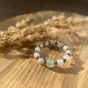 Pierścionek Zdrowia na Żyłce z Kamieni Naturalnych – Awenturyn i Chalcedon