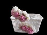 Koszyczek i opaska do włosów komplet do sypania kwiatków na Bożeo Ciało 