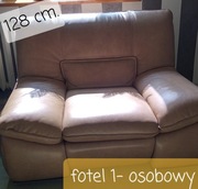 Sofy skórzane- komplet 3 sztuki