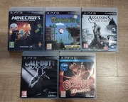 Zestaw 5 Gier PS3 / Minecraft, Terraria, Call of Duty / Całość