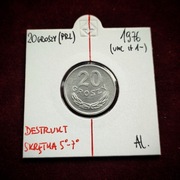 20 groszy (1976) mennicza (DESTRUKT, skrętka)