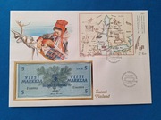 Koperta numizmatyczna z banknotem Finlandia 5 markkaa 1963