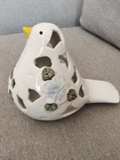 Duży porcelanowy, ażurowy ptak