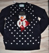 115* cedar wood state Świąteczny sweter Bałwanek M