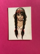 DANUTA MUSZYŃSKA-ZAMORSKA - POCZTÓWKA - „CYGANKA Z WARKOCZAMI” - 1977 rok