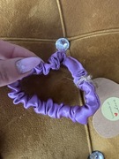 Mała fioletowa gumka scrunchie 100% jedwab