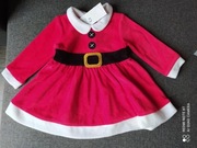 Sukienka mikołajka, r. 74, F&F, pluszowa, nowa z metką