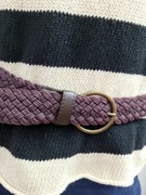 Pasek robiony ze sznurków brąz vintage pleciony 