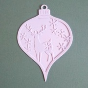 Scrapki Papierowe - Baza BOMBKA SOPEL 2D JELEŃ RENIFER biała.