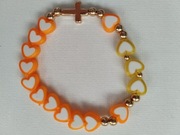 Różaniec na rękę dla dziewczynki, dziecięcy, pomarańczowe serduszka :) 