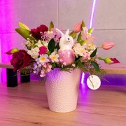 Wielkanocny stroik z króliczkiem ręcznie robiony dekoracja świąteczna