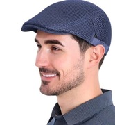 Męski kaszkiet czapka z daszkiem jasno szara 