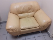 tanio sprzedam sofę i fotel skórzany