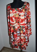 109*   Świąteczna sukienka tunika z dzianiny Mikołaje 48/50