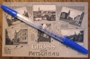 PACZKÓW PATSCHKAU k. Nysa Neisse secesyjna gimnazjum wieża i ratusz ~1906