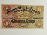Sprzedam banknot Austria Notgeld 50 Heller 1920r.  Gumpoldskirchev stan db.