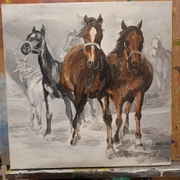 Konie - obraz olejny