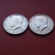 1/2 dollara HALF DOLLAR 1964 D KENNEDY SREBRO i 1968