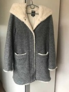 ZARA Szara kurtka zimowa z kapturem płaszcz