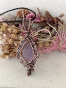 Ametryn Miedź Wisior Kamienie naturalne Rękodzieło 