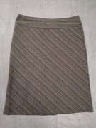 Brązowa kolorowa elegancka wełniana spódnica w paski Next 42