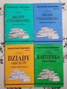 Biblioteczka Opracowań lektury szkolne Dziady i inne (kpl 4 szt)