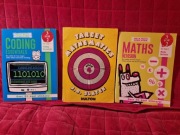 2 books for maths and one for coding 9+