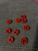 LEGO 4032 Plate, Round 2 x 2 with Axle Hole Red Czerwony 9 sztuk
