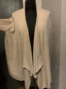 Mango asymetryczny sweter kardigan wdzianko narzutka z wełną oversize duże