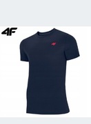 Nowy! T-shirt 4F męski czarny M z czerwonym małym logo