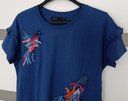 House kobaltowa bluzka T-shirt z cekinami S