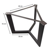 Nogi metalowe, czarne do stolika Loft, profil 6x2