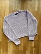 Gruby miły sweter liliowy Bershka r. S