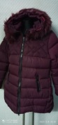 Kurtka dam. zimowa ciepła ,kolor bordo. 46