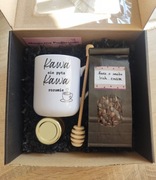 MINI BOX zestaw prezentowy K&H dla Niego Kubek 330 z Grawerem Kawa nie pyta