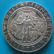 50 szylingów 1970 Austria Uniwersytet w Insbrucku Ag 0,900 20 g