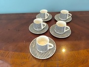 PIĘKNY ZESTAW PORCELANOWY DO KAWY ESPRESSO 5 CZĘŚCI 