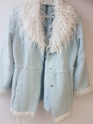 Płaszczyk ,futerko dla dziewczynki r.128 z czapką