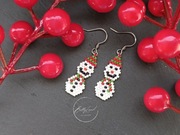 Kolczyki z koralików miyuki - bałwanek- handmade