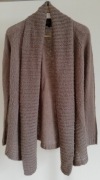 Beżowy kardigan sweter oversize duże oczka Butik M