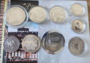 Zestaw srebrnych monet - NBP euro marki korony