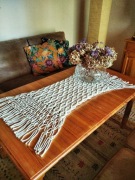 Bieżnik na stół szeroki makrama wyplatany ręcznie tkany boho 