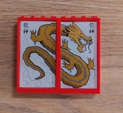 Lego Ninjago, szyba, okno, złoty smok