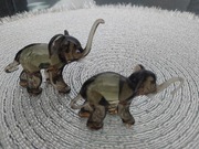 Słoń szklany figurka, rodzina słoni