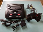 SEGA Mega Drive II niebieski LED + kabel SCART