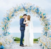 Białe koło na balony kwiaty wesele urodziny roczek osiemnastka 2,5 m